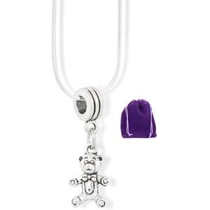 Teddy Bear Stuffed Animal Charm Snake Chain Necklace